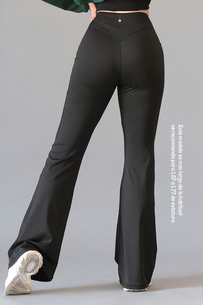 LEGGINS FLARE BOLSILLOS XH046 NEGRO