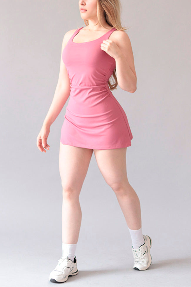 VESTIDO CON SHORT ABERTURA LATERALY136 ROSA