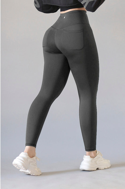 LEGGINS Y191 BOLSILLOS LYCRA GRIS OSCURO