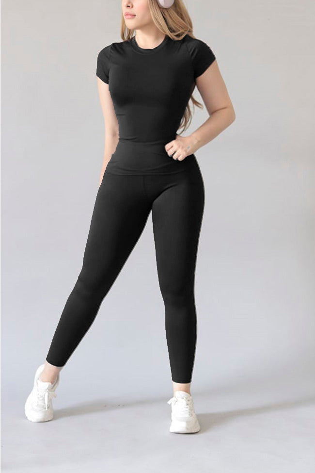 SET LEGGIN Y BLUSA 2518 NEGRA