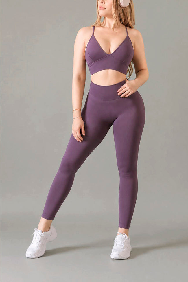 Set Deportivo V-Neck Contour 💜🖤💚