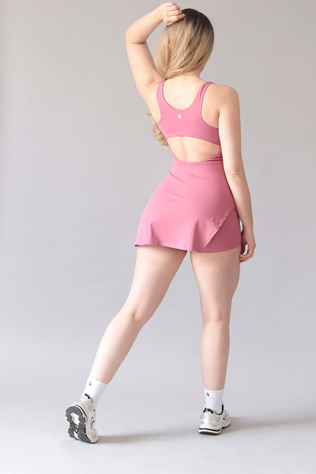 VESTIDO CON SHORT ABERTURA LATERALY136 ROSA