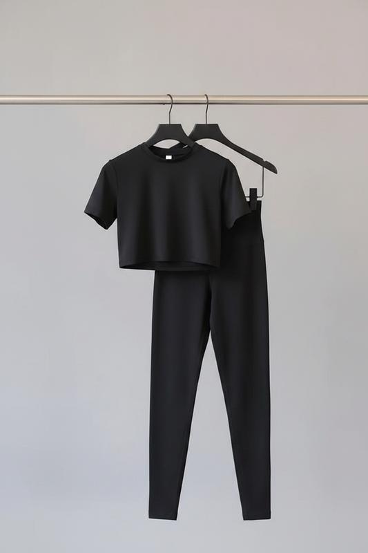 BLUSA CORTA LYCRA LIGERA NEGRA 2208