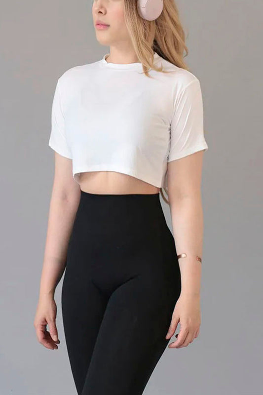 BLUSA CORTA LYCRA LIGERA BLANCA 2208