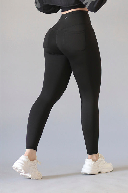 LEGGINS Y191 BOLSILLOS LYCRA NEGRO