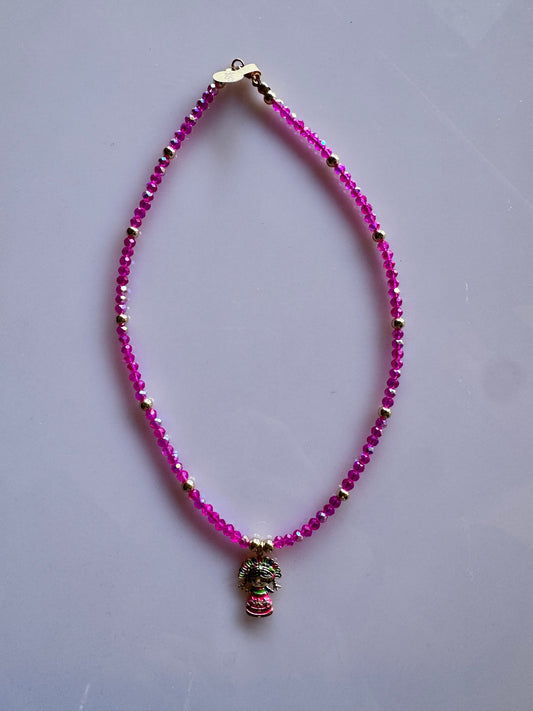 Collar Lele Blossom: Herencia Mexicana en Rosa