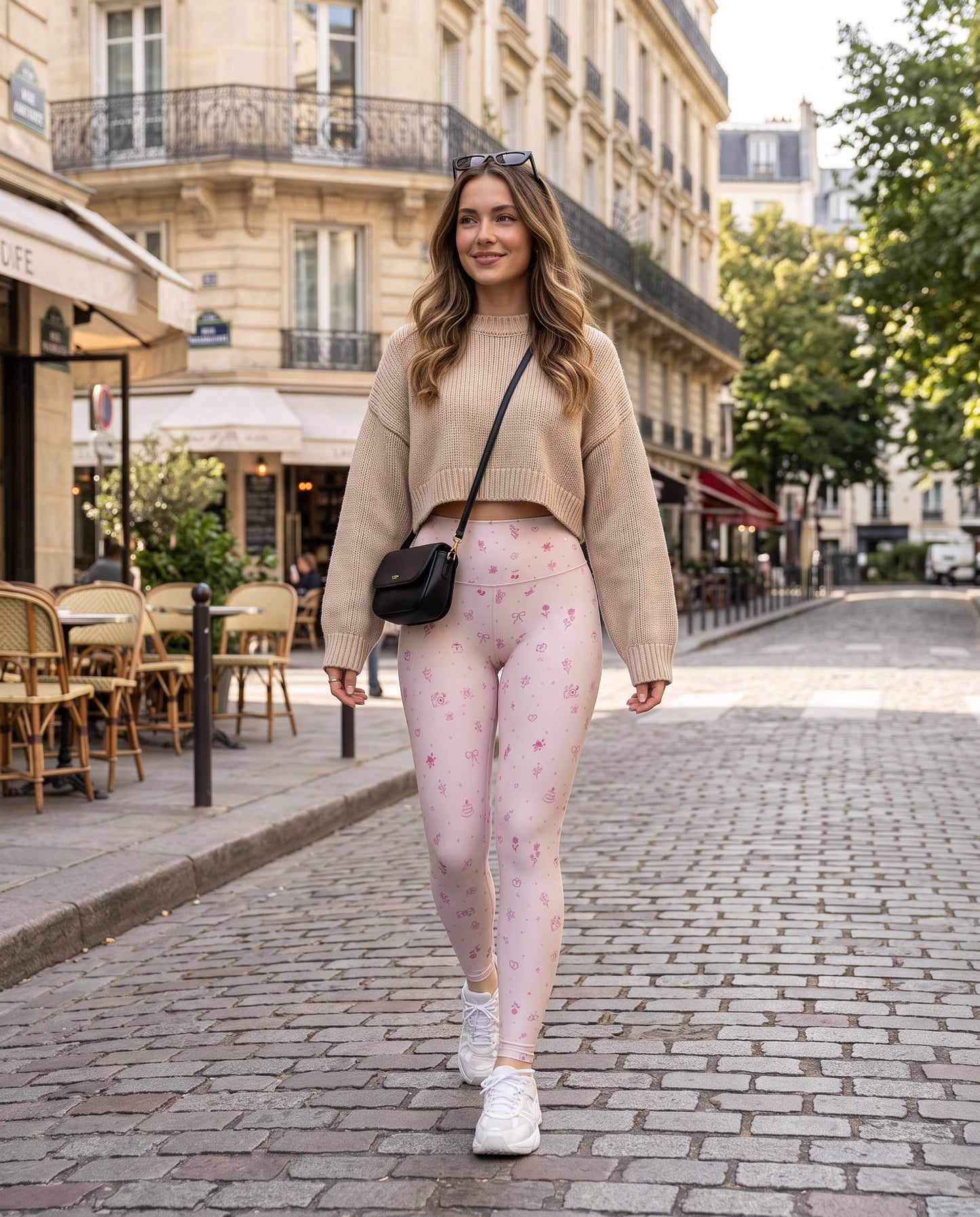 Leggings Pastel Pink Coquette Doodles